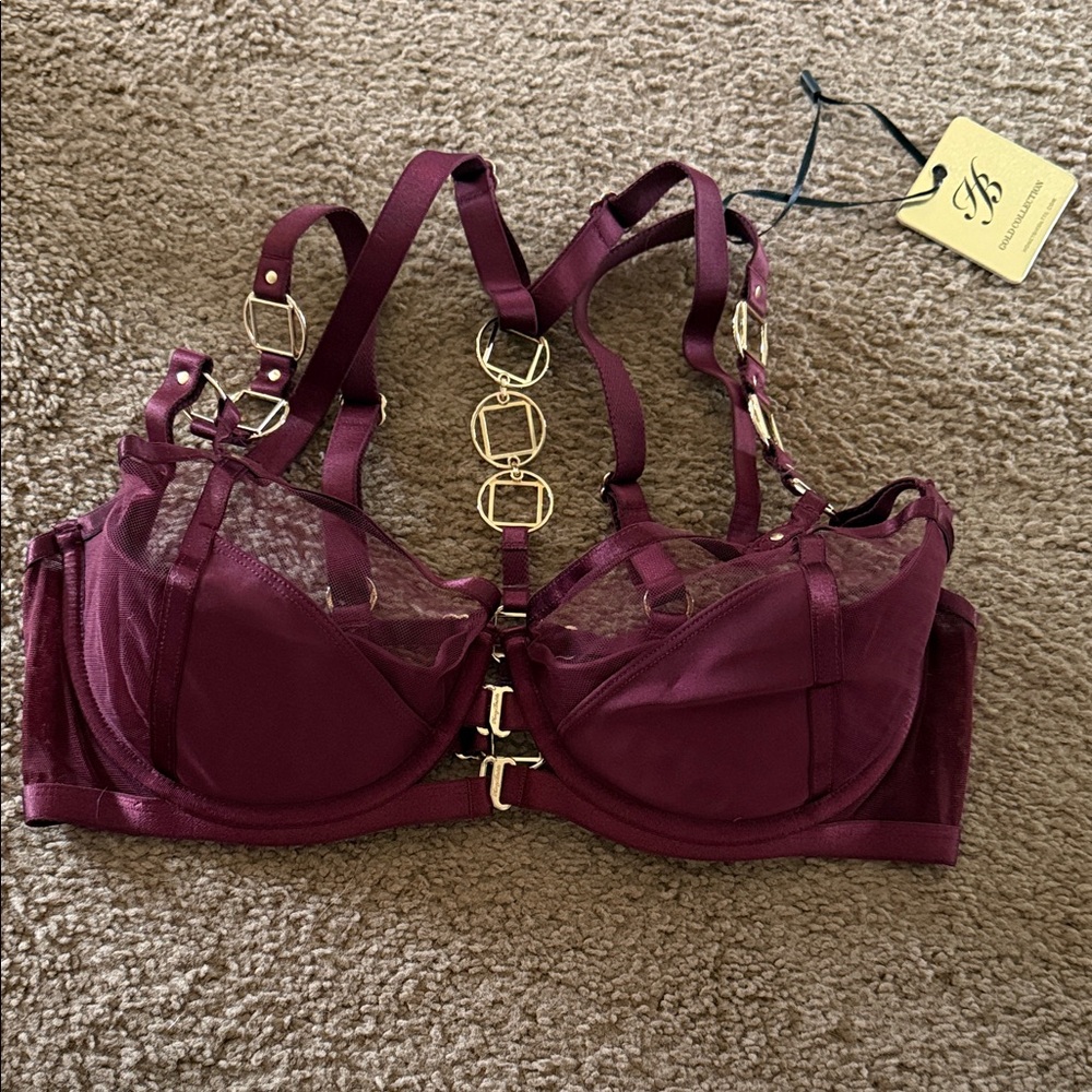 Honey Birdette Jowal balconette in port wine NWT